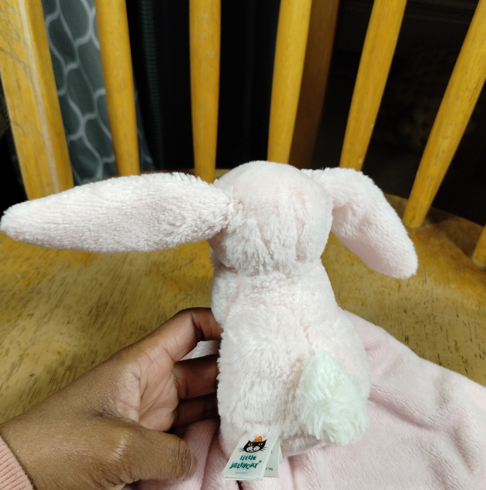 ✓Jellycat Pink Bunny Rabbbit Baby Security Blanket Lovey Lovie fairycore - Picture 5 of 16